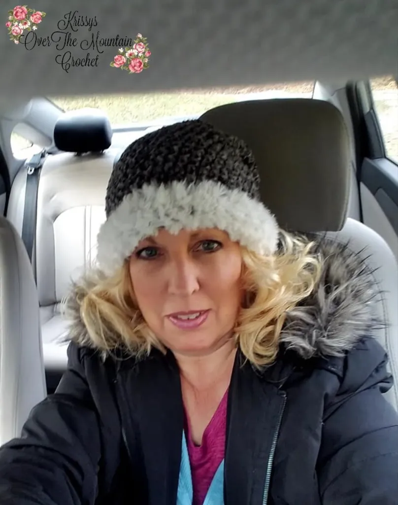 Velvet Hat With Fur Trim - Krissys Over The Mountain Crochet.