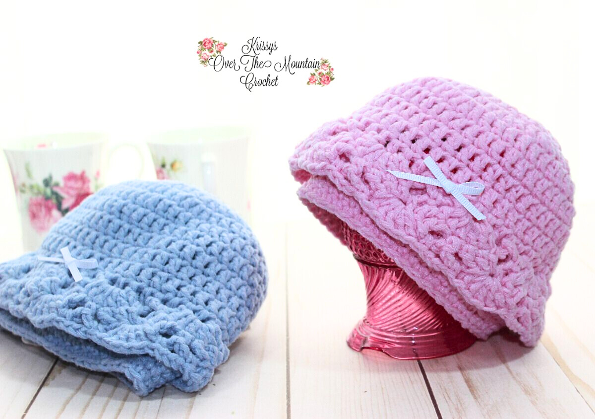 Over Brook Baby Hat - Free Crochet Pattern - Krissys Over The Mountain 